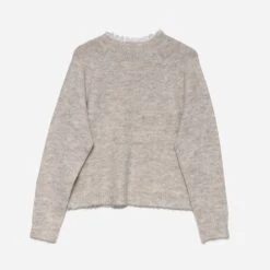 Pull TEXTO Beige Tricot Avec Col Dentelle -Caprices Chaussures Boutique WWWERM 10798920021 2