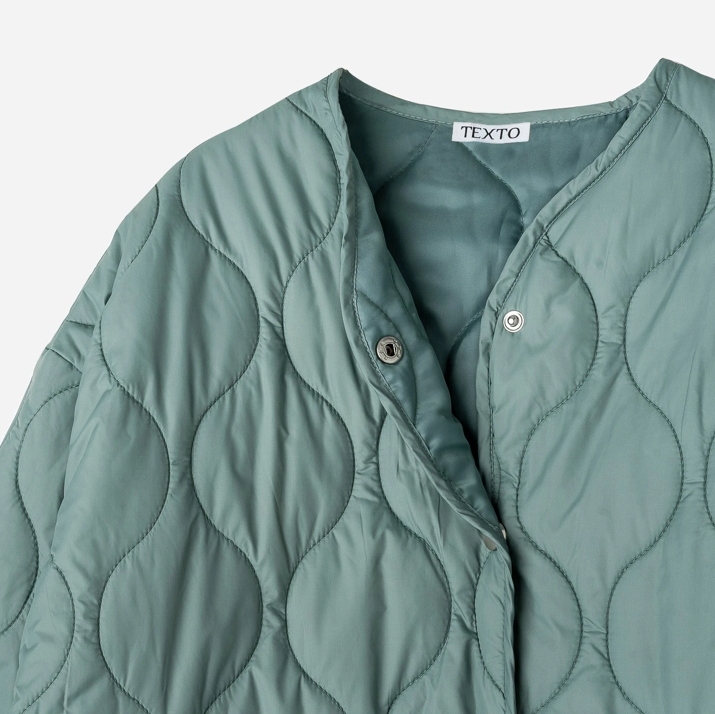 Veste TEXTO Vert Sauge Matelassée 5 Veste TEXTO Vert Sauge Matelassée – Image 3