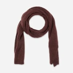 Echarpe Bordeaux En Tricot Torsades