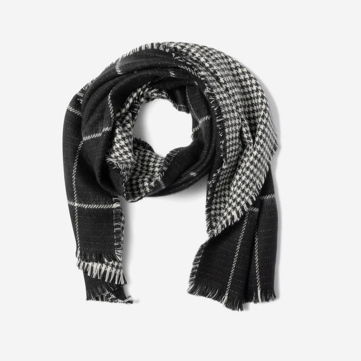 Etole TEXTO Noire Et Blanche à Carreaux 3 Etole TEXTO Noire Et Blanche à Carreaux