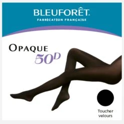 Collants Opaques BLEUFORET Noirs 50D Velouté - Taille 1 S/M