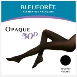 Collants Opaques BLEUFORET Noirs 50D Velouté - Taille 3 L/XL