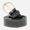 Ceinture TEXTO Noire à Clous Dorés 1 Ceinture TEXTO Noire à Clous Dorés -Caprices Chaussures Boutique WWWERM 10799890002 0