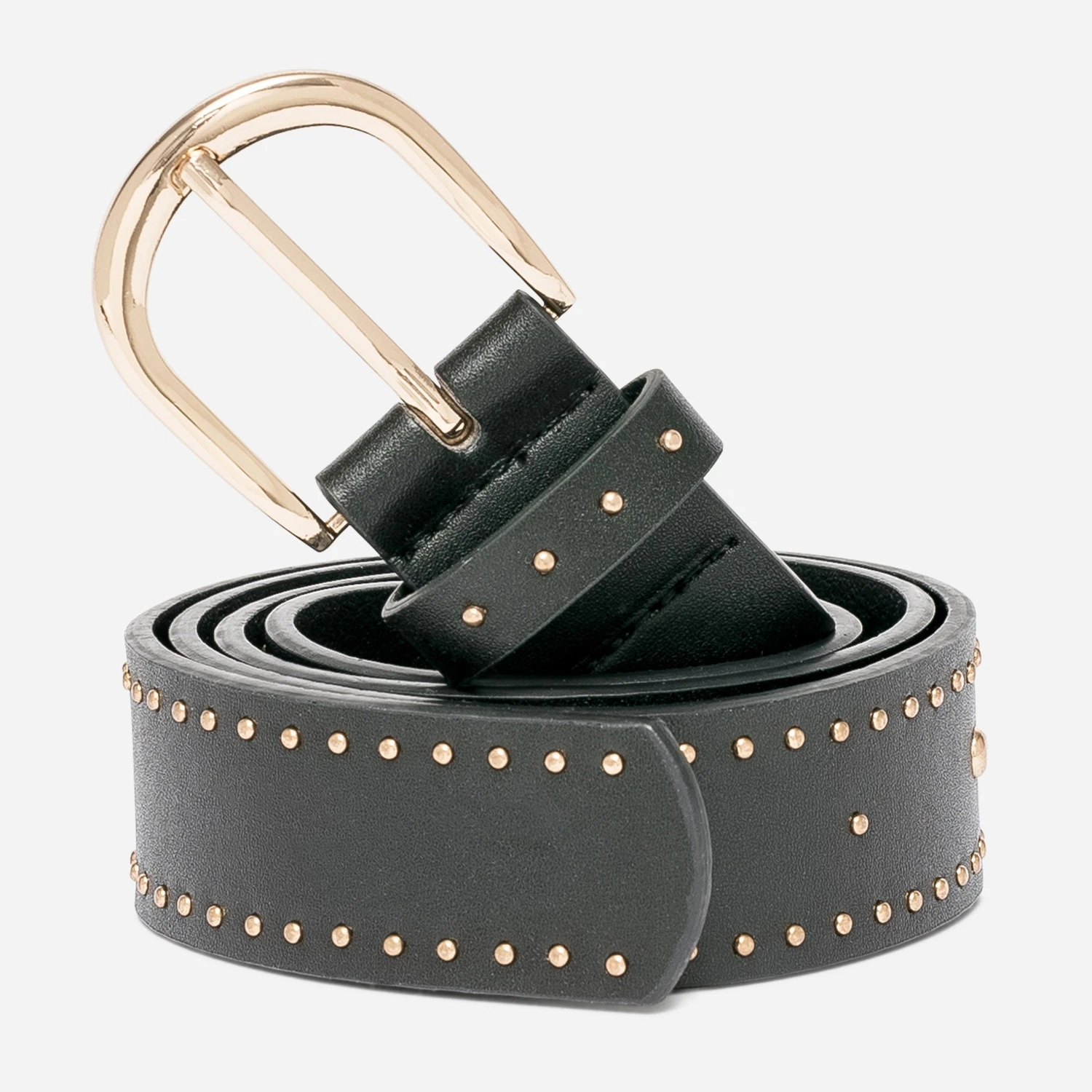 Ceinture TEXTO Noire à Clous Dorés 3 Ceinture TEXTO Noire à Clous Dorés