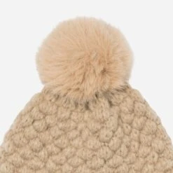 Bonnet TEXTO Beige Foncé En Tricot à Pompon -Caprices Chaussures Boutique WWWERM 10799900124 1