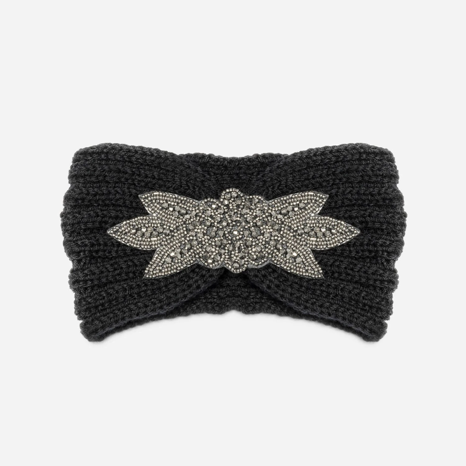 Headband-bijou TEXTO Noir En Maille 3 Headband-bijou TEXTO Noir En Maille