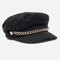 Casquette Noire Avec Galon Maxi Chaîne