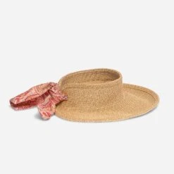 Demi-chapeau TEXTO Beige En Papier Avec Ruban Imprimé -Caprices Chaussures Boutique WWWERM 10799900368 2