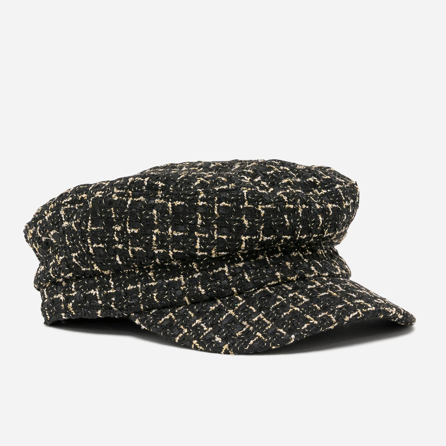 Casquette Gavroche TEXTO Noire Et Dorée Façon Tweed 3 Casquette Gavroche TEXTO Noire Et Dorée Façon Tweed