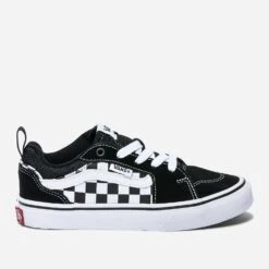 Tennis VANS Noire En Cuir Velours Et Toile à Damier
