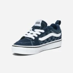 Tennis VANS Marine En Cuir Velours Et Toile à Damier -Caprices Chaussures Boutique WWWERM 10831390106 2