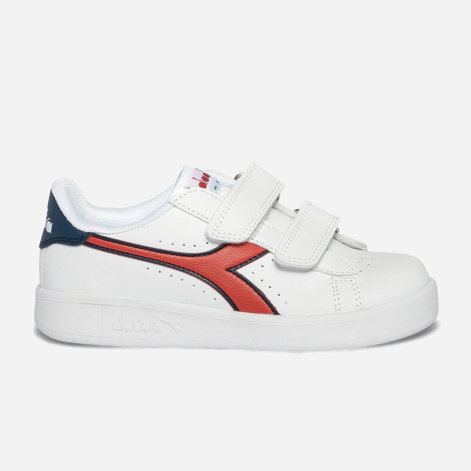 Tennis DIADORA Blanche, Rouge, Marine à Scratchs 3 Tennis DIADORA Blanche, Rouge, Marine à Scratchs