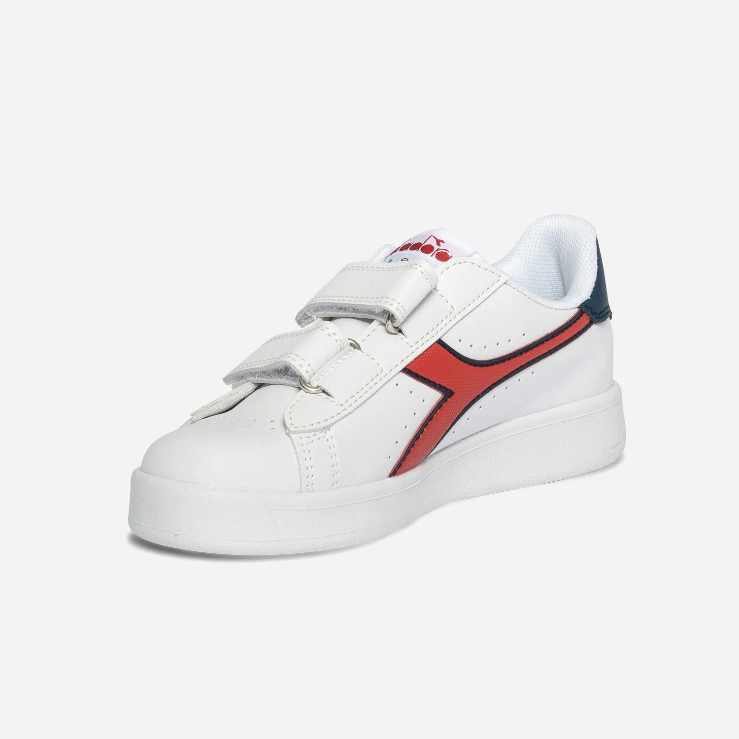 Tennis DIADORA Blanche, Rouge, Marine à Scratchs 5 Tennis DIADORA Blanche, Rouge, Marine à Scratchs – Image 3