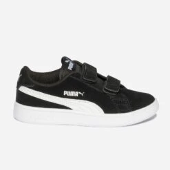 Tennis PUMA Noire En Cuir Velours à Scratchs