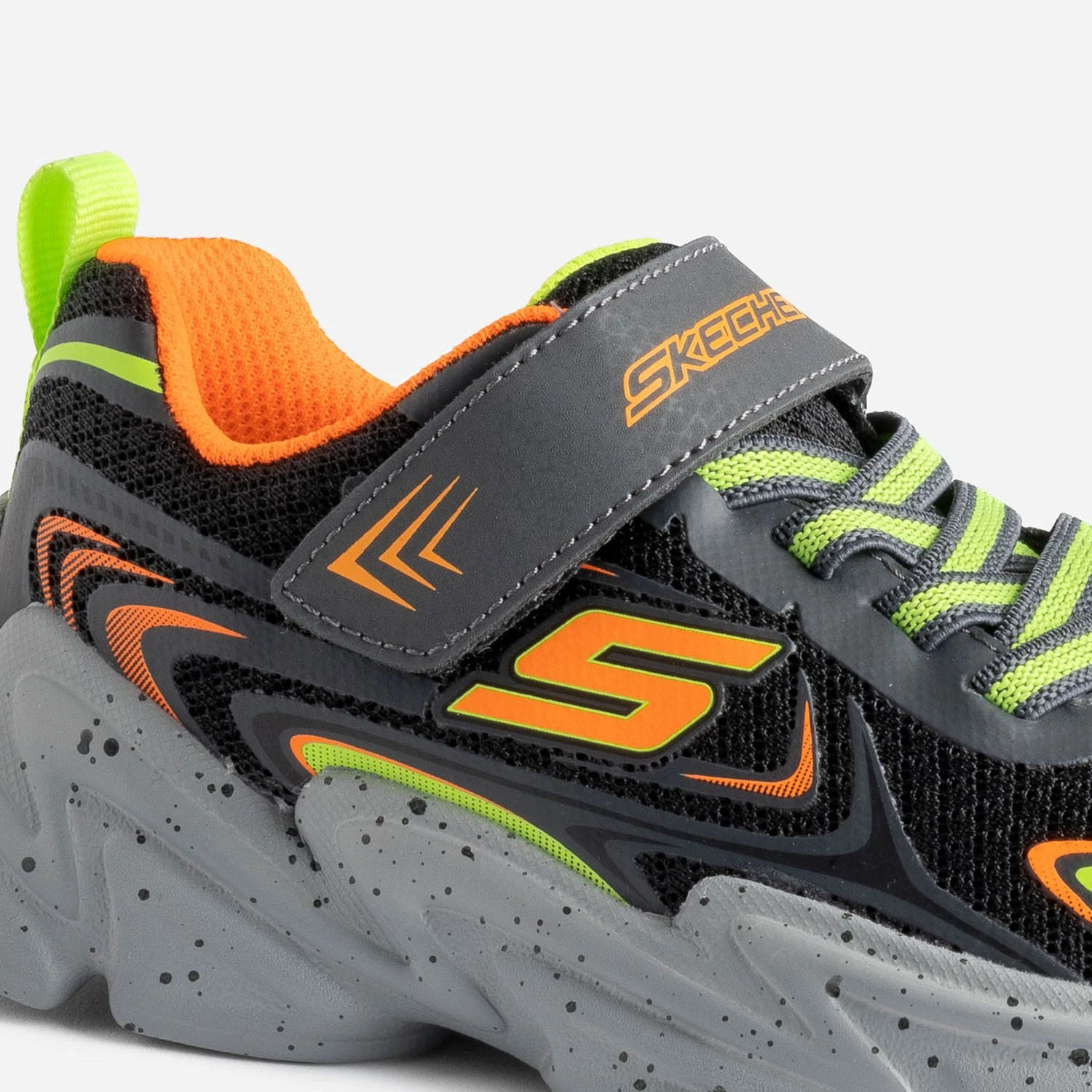 Tennis SKECHERS Noire, Orange, Vert Fluo 4 Tennis SKECHERS Noire, Orange, Vert Fluo – Image 2