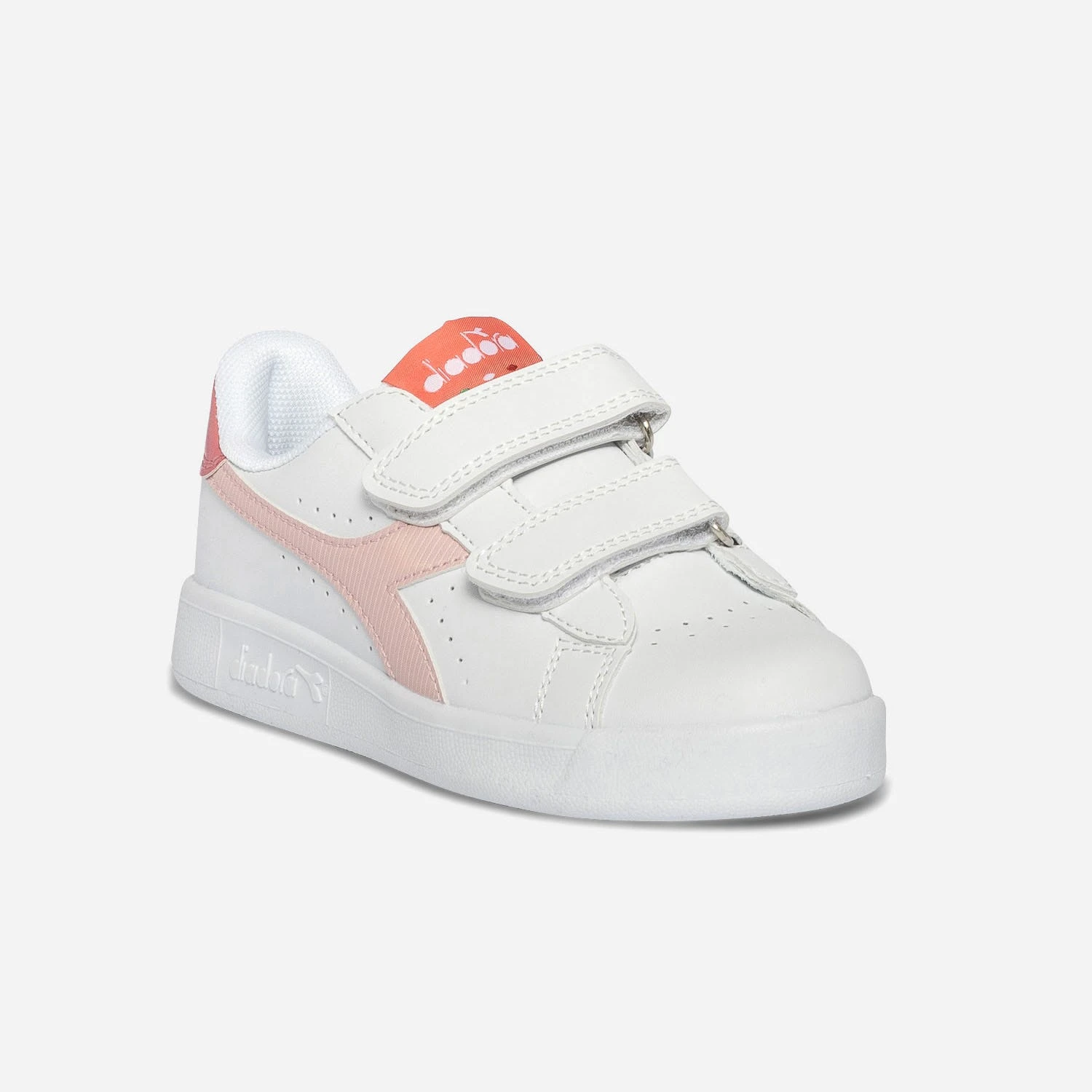 Tennis DIADORA Blanche Et Rose à Scratchs 5 Tennis DIADORA Blanche Et Rose à Scratchs – Image 3