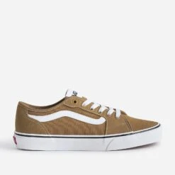Tennis VANS Camel En Cuir Velours Et Toile