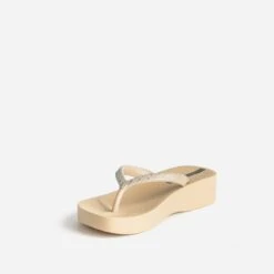 Tong Compensée IPANEMA Beige Détails Argent -Caprices Chaussures Boutique WWWERM 10888550127 2