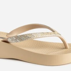 Tong Compensée IPANEMA Beige Détails Argent -Caprices Chaussures Boutique WWWERM 10888550127 5